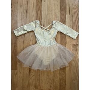 H&M Girls Gold Champagne Dance Leotard 3/4T